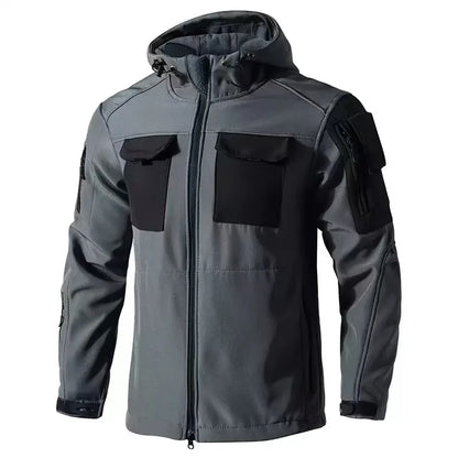 Men's Winter Fleece Warm Sharkskin Tactical Outdoor Jackets Camping Hiking Trekking Hunting Military Climbing Cargo Hooded Coat