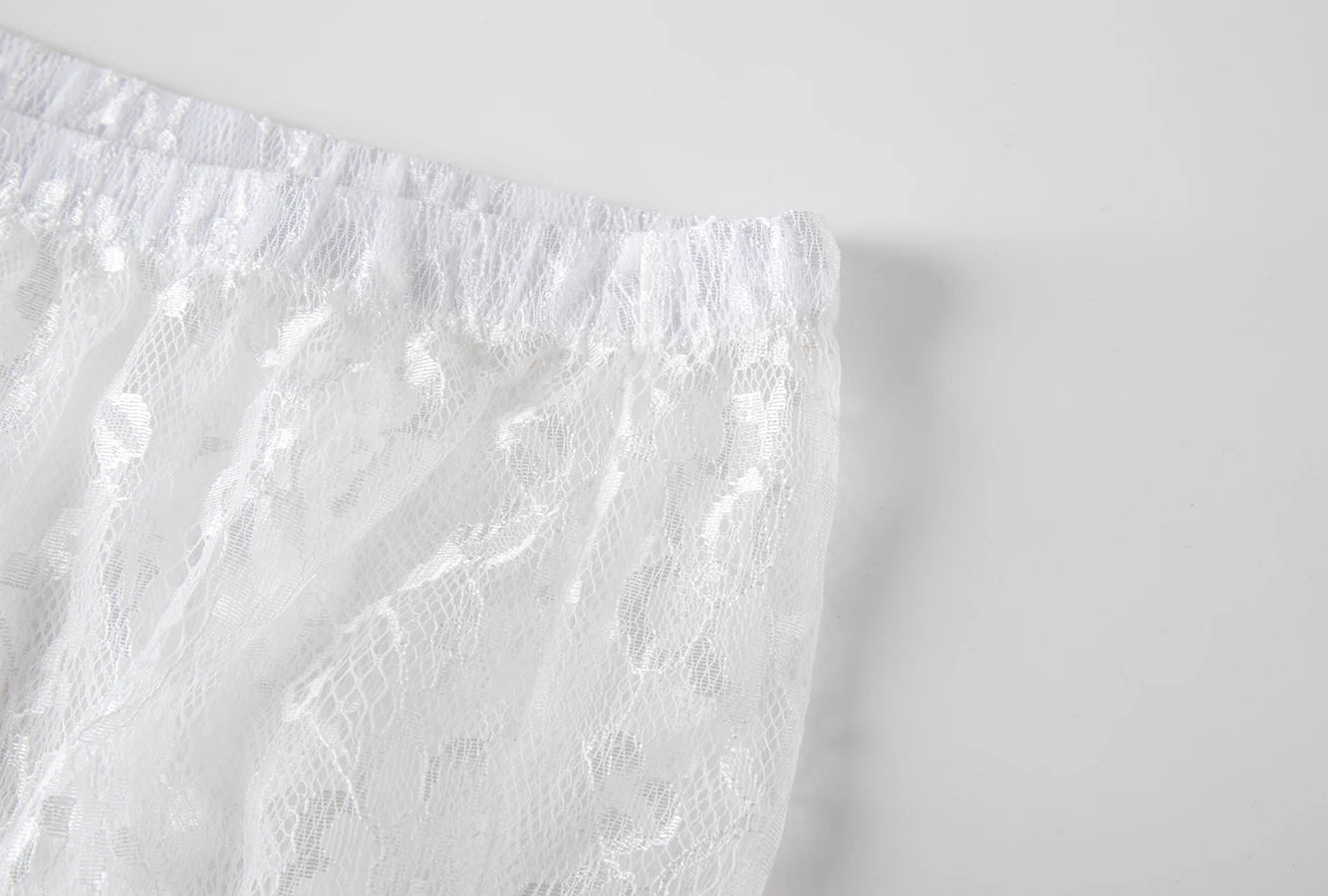Lace Jacquard Transperant Skirt Women Summer New High Waist Sexy Casual Long Skirts 2025 Streetwear Fashion White Maxi Skirt