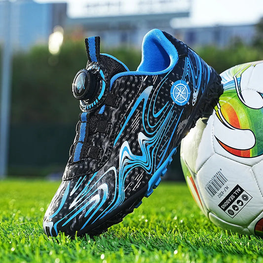 Kids Soccer Cleats Boys Girls Professional Football Shoes FG/TF Grass Training Non-Slip Athletic Sneakers Breathable Comfortable
