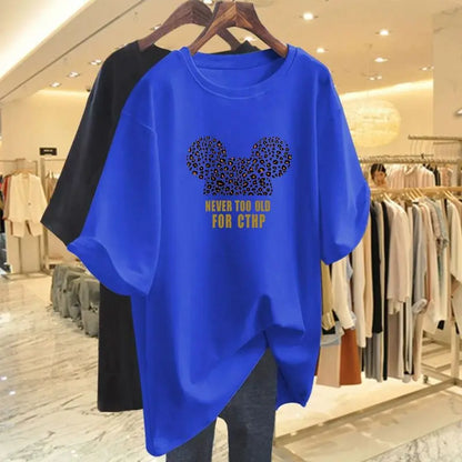 Summer Pure Cotton Fashion Letter Printing T-shirts Women Casual Oversized O-neck Short Sleeve Top Tee Basic Pullovers M-6XL