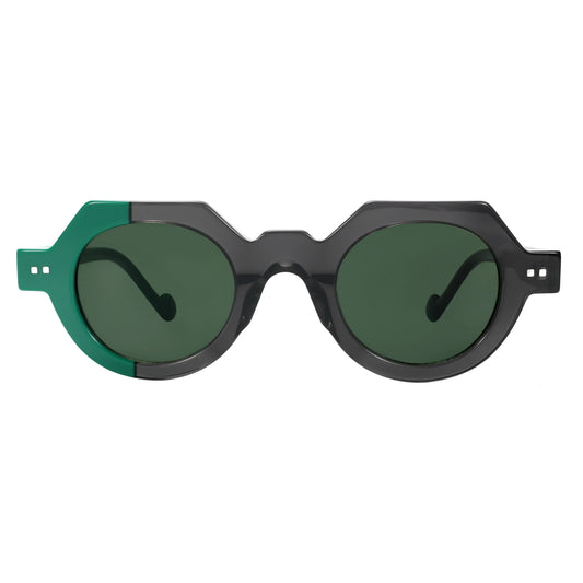 Vintage Colorblock Sunglasses Acetate Women Men UV400 Beach Vacation Daily Streetwear Lightweight Asymmetric Frame Design