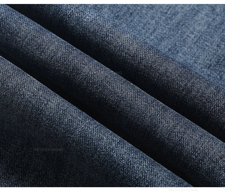 Spring Summer Thin Men's Classic Jeans Elastic Loose Straight Cotton Casual Denim Trousers Brand Clothing Business Male Pants