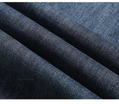 Spring Summer Thin Men's Classic Jeans Elastic Loose Straight Cotton Casual Denim Trousers Brand Clothing Business Male Pants