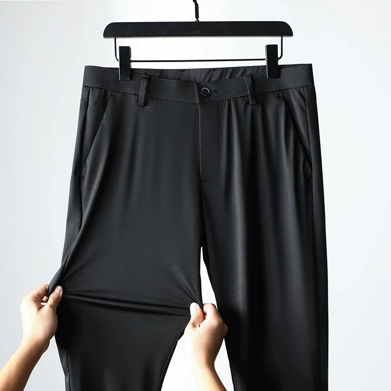 High Elastic Ultra-thin Casual Pants Men's Quick-drying Comfortable Soft Business Korean Spring Summer Trousers Brand Clothes