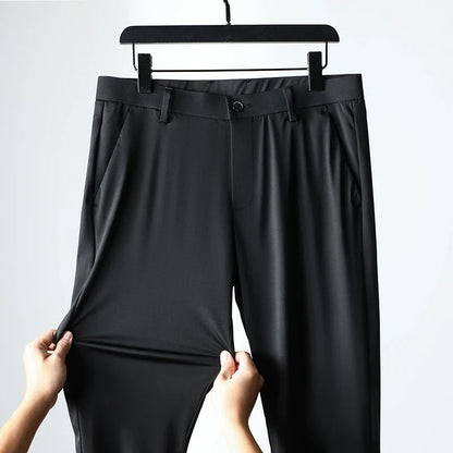 High Elastic Ultra-thin Casual Pants Men's Quick-drying Comfortable Soft Business Korean Spring Summer Trousers Brand Clothes