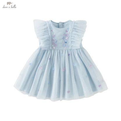 Girls Baby Princess Dress Summer Sweet Shell Embroidery Kids Mesh Elegant Dress Party Outdoor Seaside DB2251295