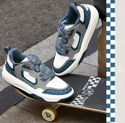 Men Board Shoes Synthetic Leather Upper Comfort Chunky Anti-slip Durable Commuter Sneakers Male 672616614