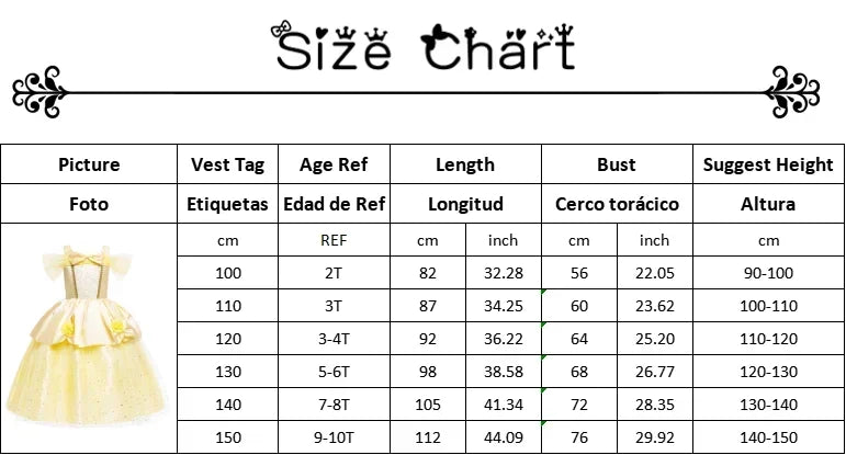 Girls Belle Cosplay Costumes Girls Dresses for Beauty Kids Party Clothing Magic Stick Crown Children Yellow Dress and The Beast