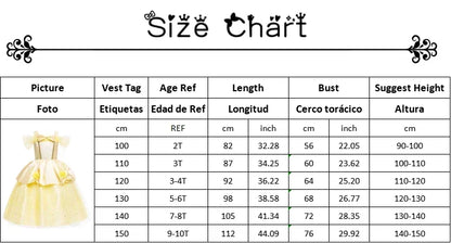 Girls Belle Cosplay Costumes Girls Dresses for Beauty Kids Party Clothing Magic Stick Crown Children Yellow Dress and The Beast