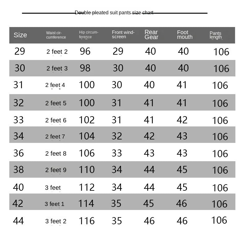 High Waist Double Pleated Men Suit Pants Summer Black Straight Office Formal Dress Trouser for Man Black Gray Size 40 42 44