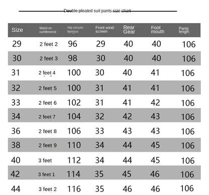 High Waist Double Pleated Men Suit Pants Summer Black Straight Office Formal Dress Trouser for Man Black Gray Size 40 42 44