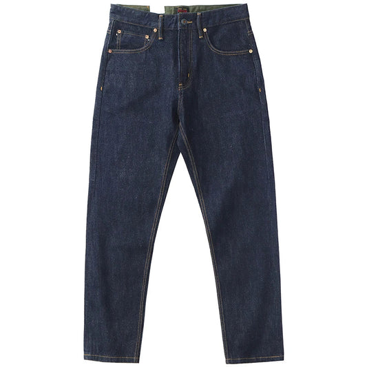 14OZ heavy denim Denim jeans men straight tube depulped May Khaki American vintage primary color wash pants