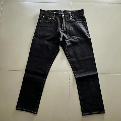 Vintage Momotaro 165oz Heavyweight Indigo Straight Leg Jeans Japanese Style mid Waist Cotton Denim Pants for Men Non Stretch