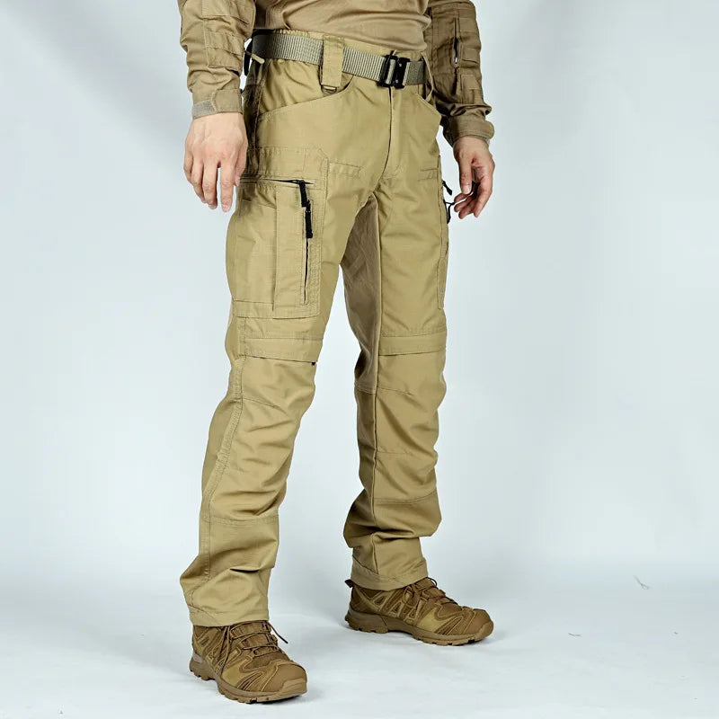 Men Tactical Casual Pants Multi-pocket Waterproof Tactical Cargo Trousers Wear-resistant Outdoor Hiking Workwear Trouser Male