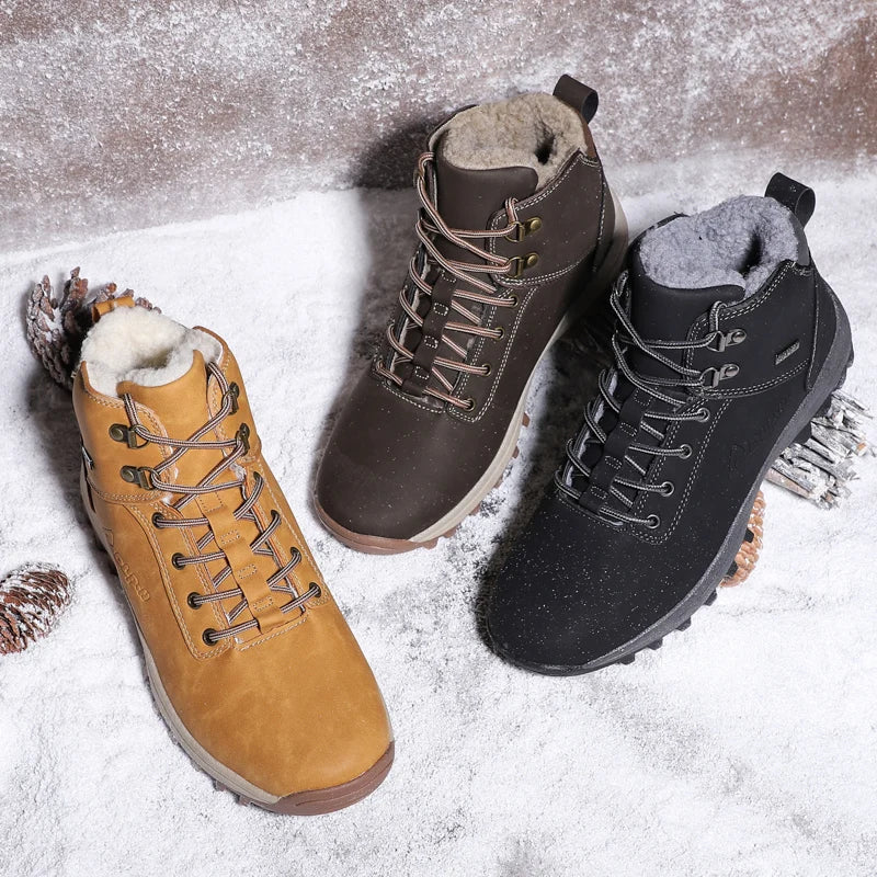 2024 Fashion Outdoor Winter Snow Boots For Men Male Sneakers Adult Quality Rubber High Top Super Warm Plush Warm Ankle Boots