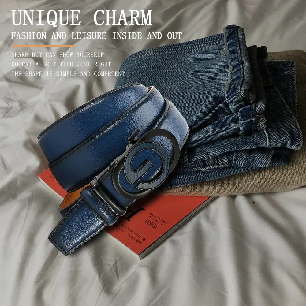 Men's Leather Belt Men's High-quality Metal Buckle Business Black Cowhide Men's Fashionable Casual Belt Women's Size