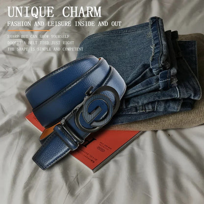 Men's Leather Belt Men's High-quality Metal Buckle Business Black Cowhide Men's Fashionable Casual Belt Women's Size