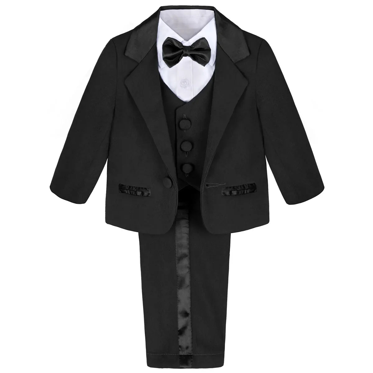 Baby Boy Suit Set Wedding Infant Formal Outfit Toddler Ring Bearer Tuxedo Children Birthday Ceremony Performance Costume 4PCS