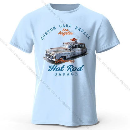 Custom Car Club Patch Printed Unisex Men Women T-Shirt Tees Tops 100% Cotton Embossed Logo Graphic Gearhead Outfit