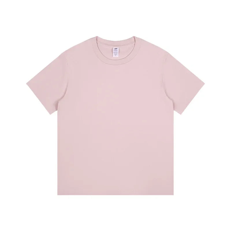 8.1Oz 230gsm Men's Pure Cotton T Shirts 2025 Summer New Oversizes Solid Color T-Shirts for Men and Women Customizable