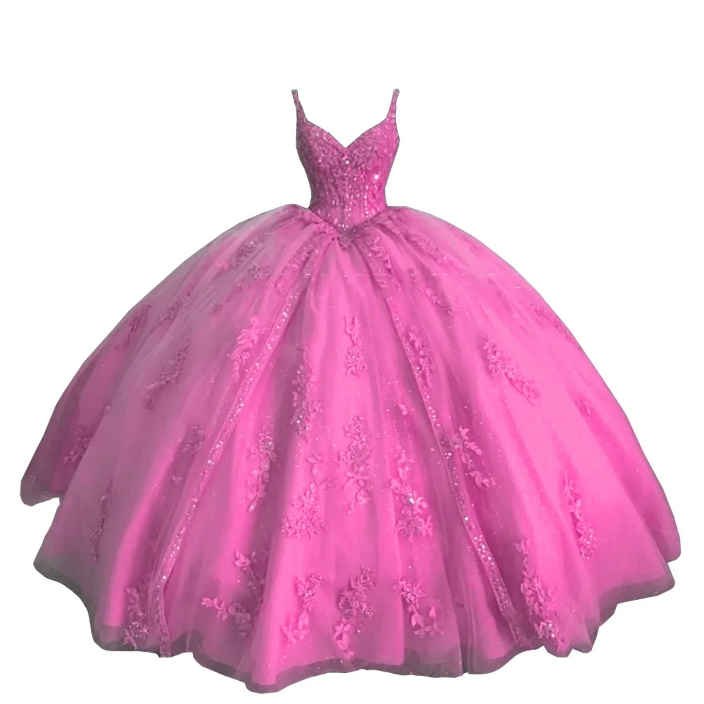 Women's Sweetheart Quinceanera Dresses Ball Gown Spaghetti Straps Applique Sweet 16 Dresses for Teens