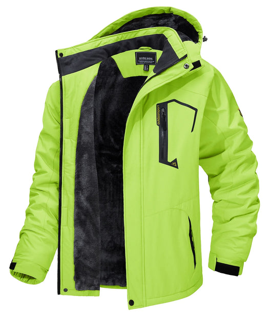 Fleece Lining Mountain Jackets Mens Hiking Jackets Outdoor Removable Hooded Coats Ski Snowboard Parka Winter Outwear