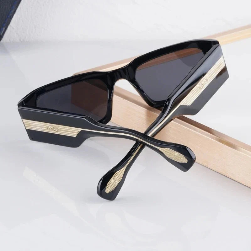 Handmade Thick Acetate Classical Sunglasses Rectangle Luxury Brand Design Style Top Quality Patchwork UV400 Unisex Gafas