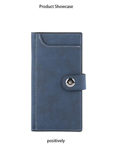 Magnetic Buckle Trifold Men Wallet PU Leather Business Casual Multi Card Holder Short Long Style Male Daily Purse Cartera Hombre