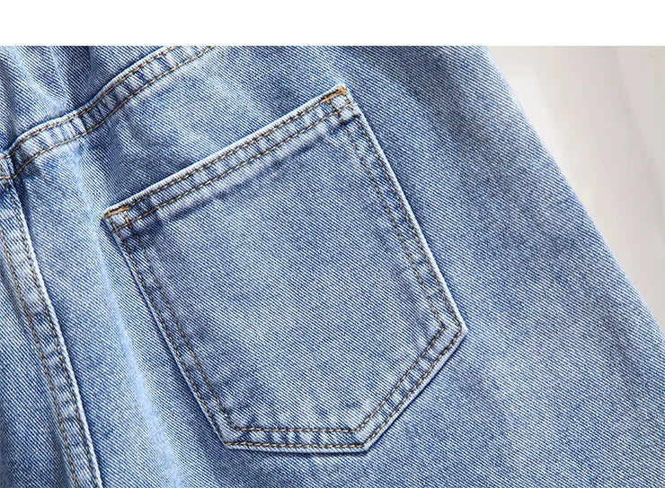 Summer High-waisted Denim Shorts Women Fur-trimmed Zipper Pocket 7XL Jeans Casual Fashion Loose Patchwork Short Pants