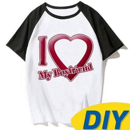 i Love My Boyfriend Custom Personalized t shirt women funny harajuku tshirt girl y2k clothes