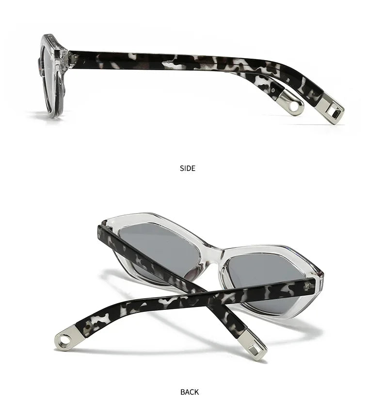 Fashion UV400 Cat Eye Sunglasses for Women Outdoor Stylish Retro Eyewear with Unique Temple Design Sun Glasses Gafas De Sol