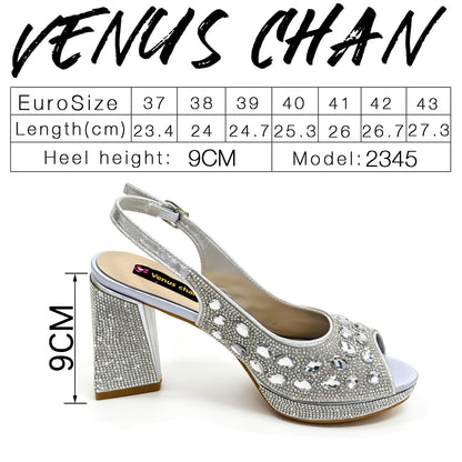 Elegant 2026 Champagne Peep Toe Heels with Diamond Accents - Luxurious Italian Design Pumps & Matching Bag Set for Parties