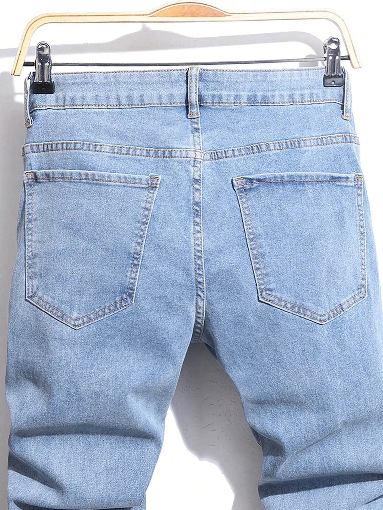Men's Jeans Cool Ripped Skinny Trousers Stretch Slim Denim Jeans Pants Patchwork Hip Hop Black Blue Casual Jogging Jeans for Men