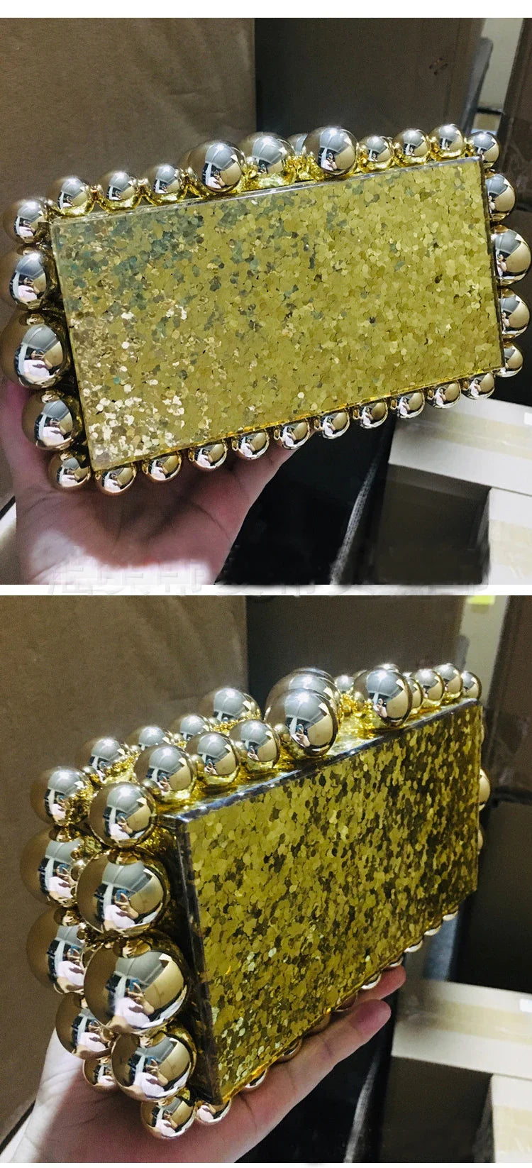 Fashion Women Acrylic Turquoise Evening Clutch Bag Small Pearls Party Black Designer Day Purse Crossbody Chain