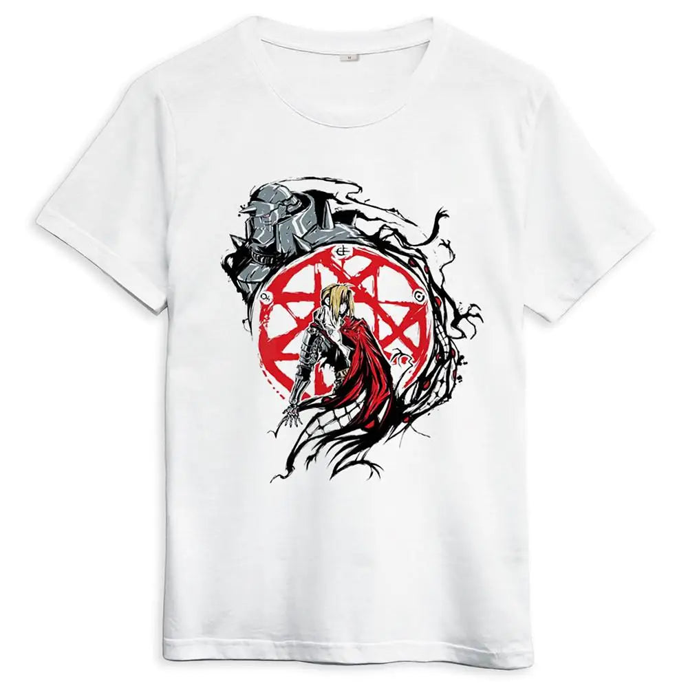 Classic Japan Anime FULLMETAL ALCHEMIST Manga Graphic Print T-shirt Men Women New Fashion O-neck Cotton Tee Oversized Casual Top