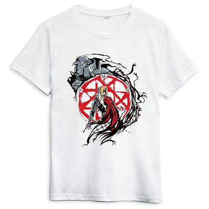 Classic Japan Anime FULLMETAL ALCHEMIST Manga Graphic Print T-shirt Men Women New Fashion O-neck Cotton Tee Oversized Casual Top