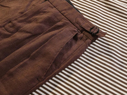 Summer Men's Linen High Waist Loose Straight Casual Pants Italian Casual Nine Minute Pants Street Beat Customized