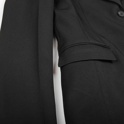 Women Elegant Waist-Hugging Blazer Single Buttons Blazer with Shoulder Pads New 2025 Spring Fall Fashion Basic Blazer
