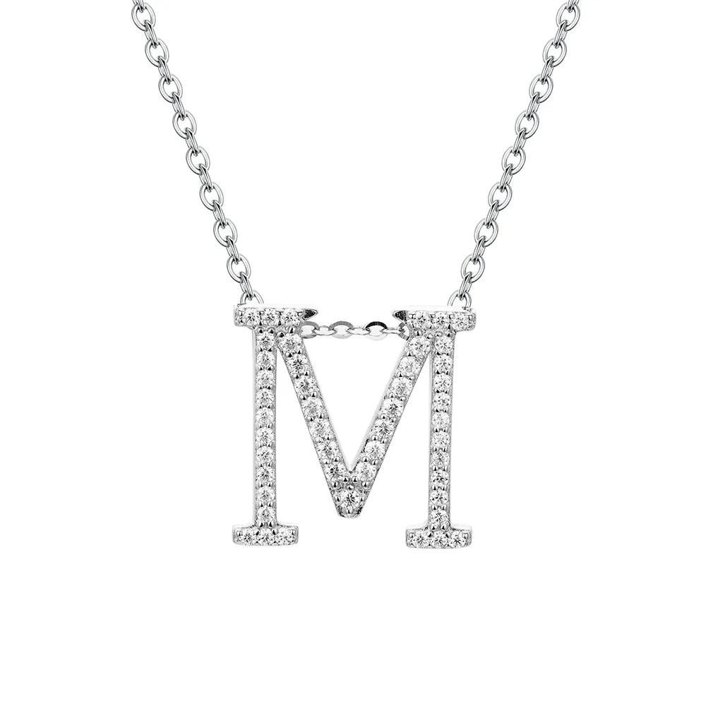 D VVS1 Color Moissanite Letters Necklace Pendant 100% 925 Sterling SIlver for Women Man Fine Jewelry Accessories Gift