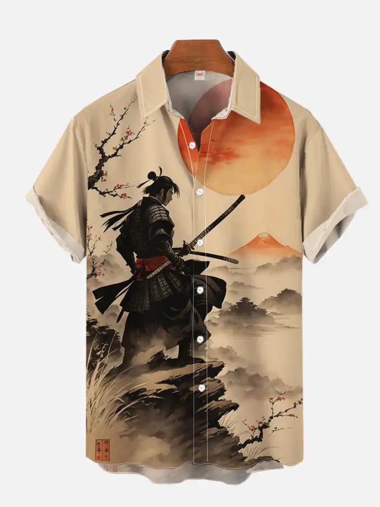 Men's Shirt Dragon Print Casual Daily Tops 3D Printing Short Sleeve Shirt Summer  Fashion Unisex Hawaiian Samurai Cat Shirts
