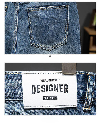 2024 New in Vintage Men's Denim Shorts Fashion Straight Bermuda Jeans Slim Soft Casual Short Pants Male Streetwear