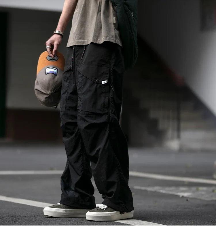 Spring Summer Korean Outdoor Functional Waterproof Cargo Pants For Men Clothing Harajuku Joggers Casual Breathable Pants Male