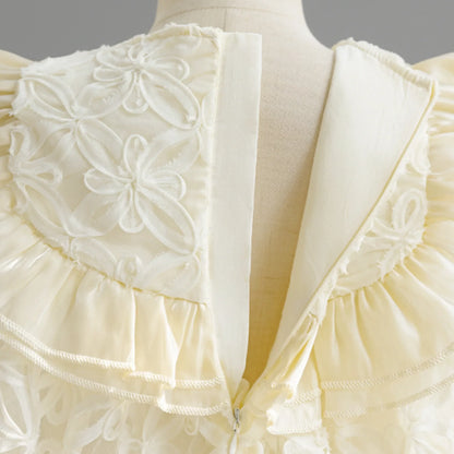 Lace Pearl Decoration Dress Girls Prom Tutu Dress Sleeveless Teen Kids Princess Dress Summer Party Lolita Dress For 2-10 Years