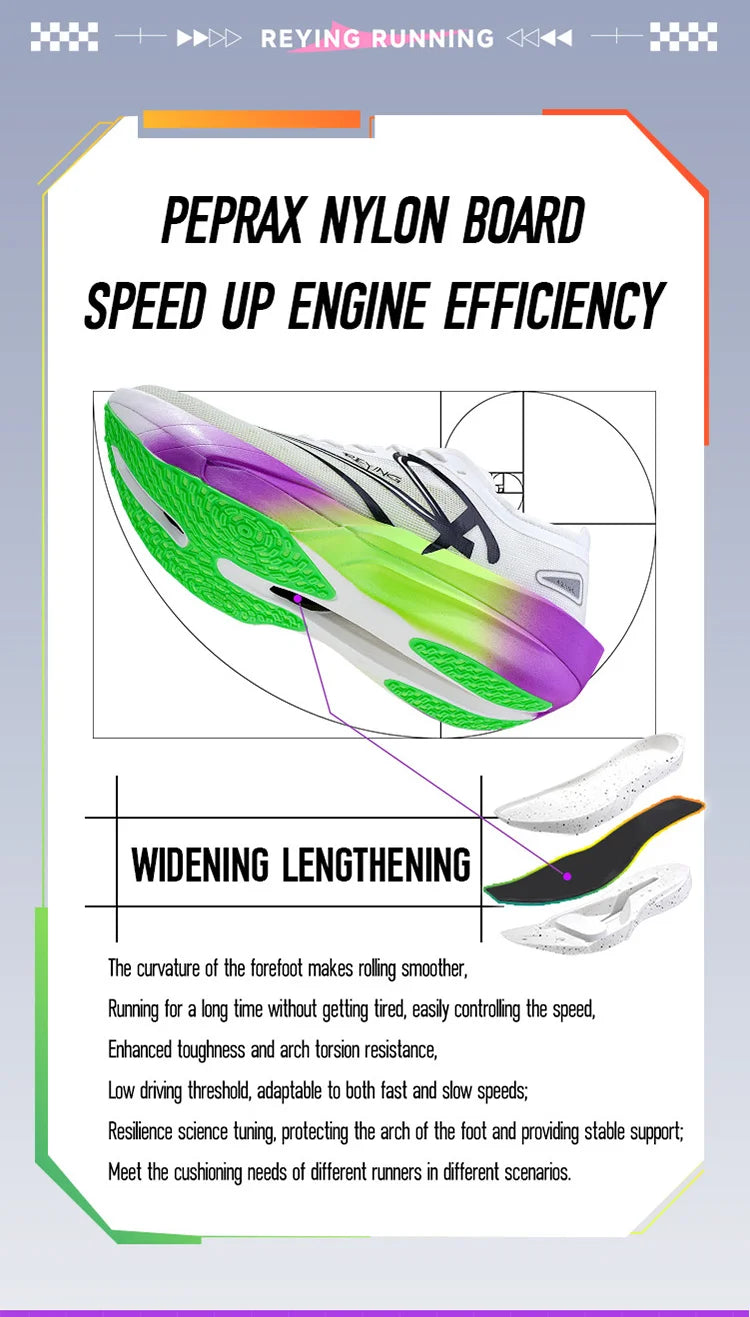 Marathon Full Length Carbon Plate Running Shoes Men Cushion Shock Absorbent Triple Rebound Outdoors Road Sports Shoes