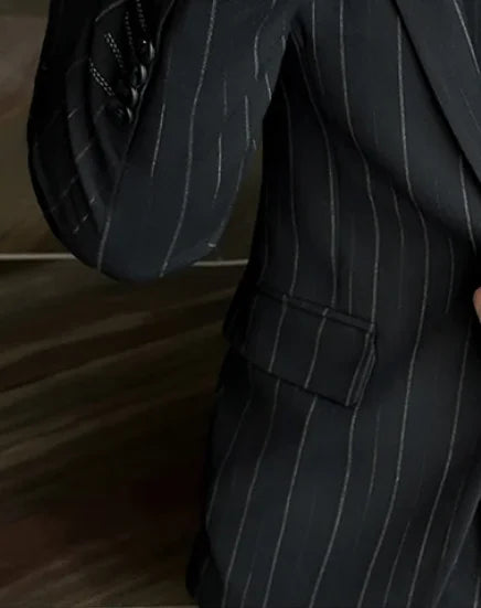 2025 High-Quality Wedding Suit Three-Piece Set Striped Business Casual Fashion Vest Trousers Ensemble Handsome Boutique Trend