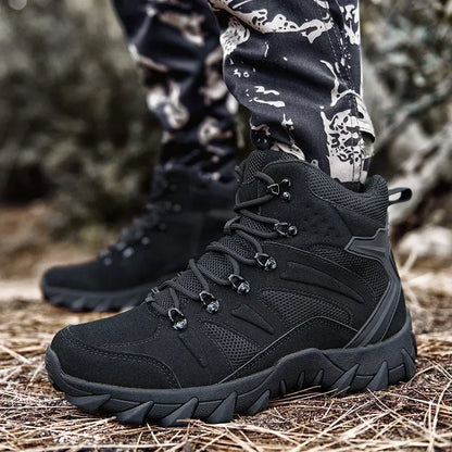 Men Boots Outdoor Combat Ankle Boot Tactical Boots for Man Anti-Slip Motocycle Boots Climbing Hiking Shoes Size 39-46