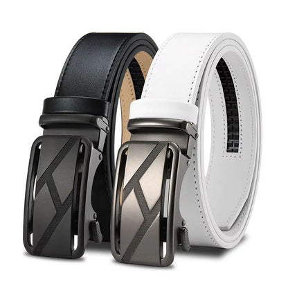 Brand Leather Belts for Men 105cm-135cm Automatic Belt with Ratchet Strap Top Quality Belts Luxury Belts for Men