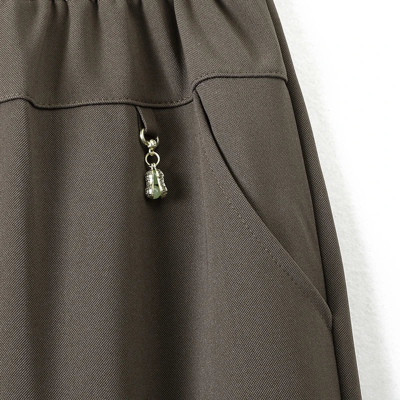 2025 Autumn Fashion Pants Brand Elastic Waist Size Women's Plus Size Thin Pants Casual Office Outdoor Pants