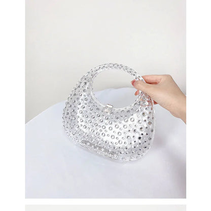 Fashion Women Diamond Handbags and Purses Transparent Acrylic Luxury Party Prom Evening Bag Casual Bling Bling Clear Clutch