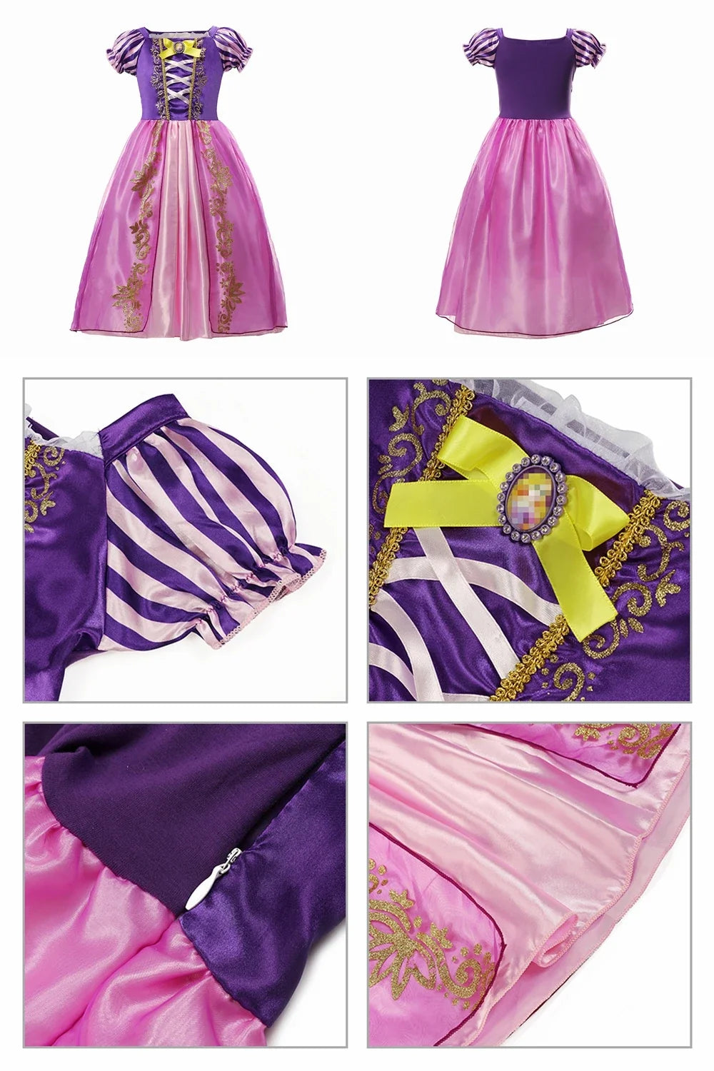 2026 Kids Princess Costume Girls Elsa Anna Dress Carnival Cosplay Snow White Aurora Moana Rapunzel Mermaid Belle Party Outfits